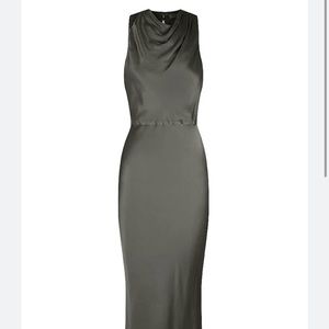 SHONA JOY LA LUNE HIGH NECK MIDI DRESS